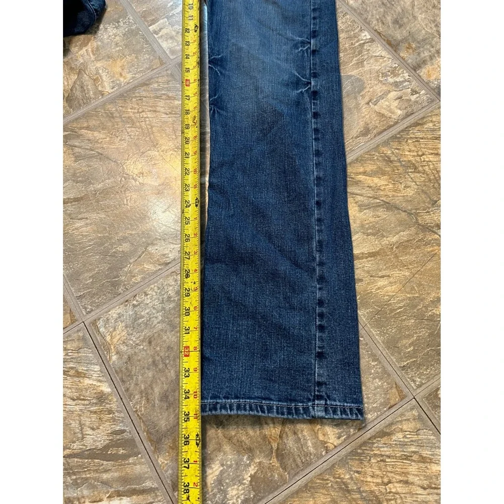 Wrangler Rock 47 Jeans Mens 31x36 Blue Slim Straight Contrast Stitch